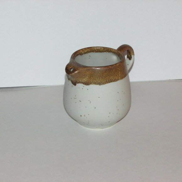 McCoy Pottery Vintage Creamer Graystone Tan Brown Speckled Cottagecore - Picture 8 of 12